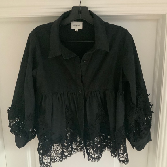 Lace shirt long sleeve | CHOKLATE blouse - Picture 3 of 5